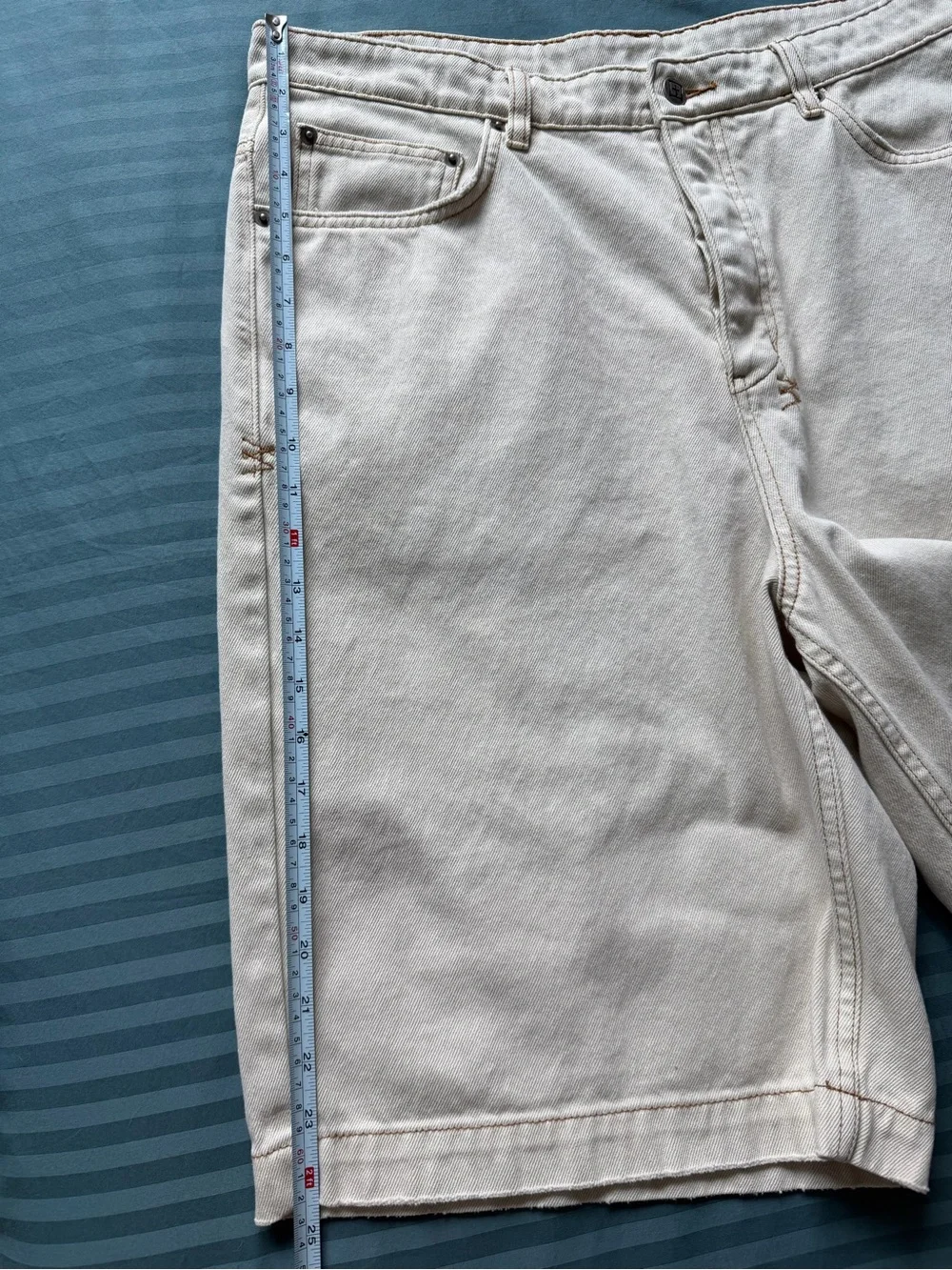 Ksubi Maxx Short Ivory Men’s Size 34 Wide Leg Denim Shorts